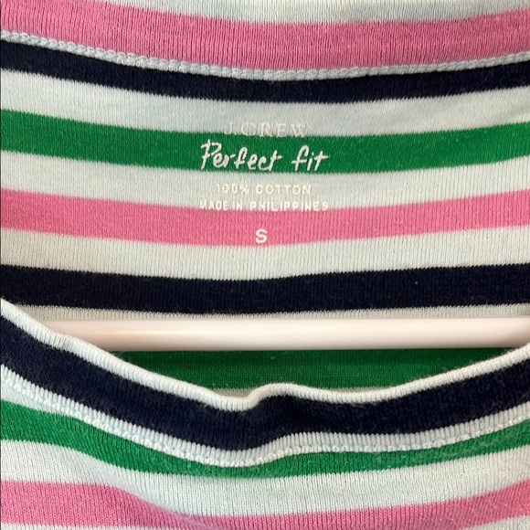 J. Crew Perfect Fit Colorful Striped Short Sleeve Cotton Shirt - Size Small - Picture 2 of 10